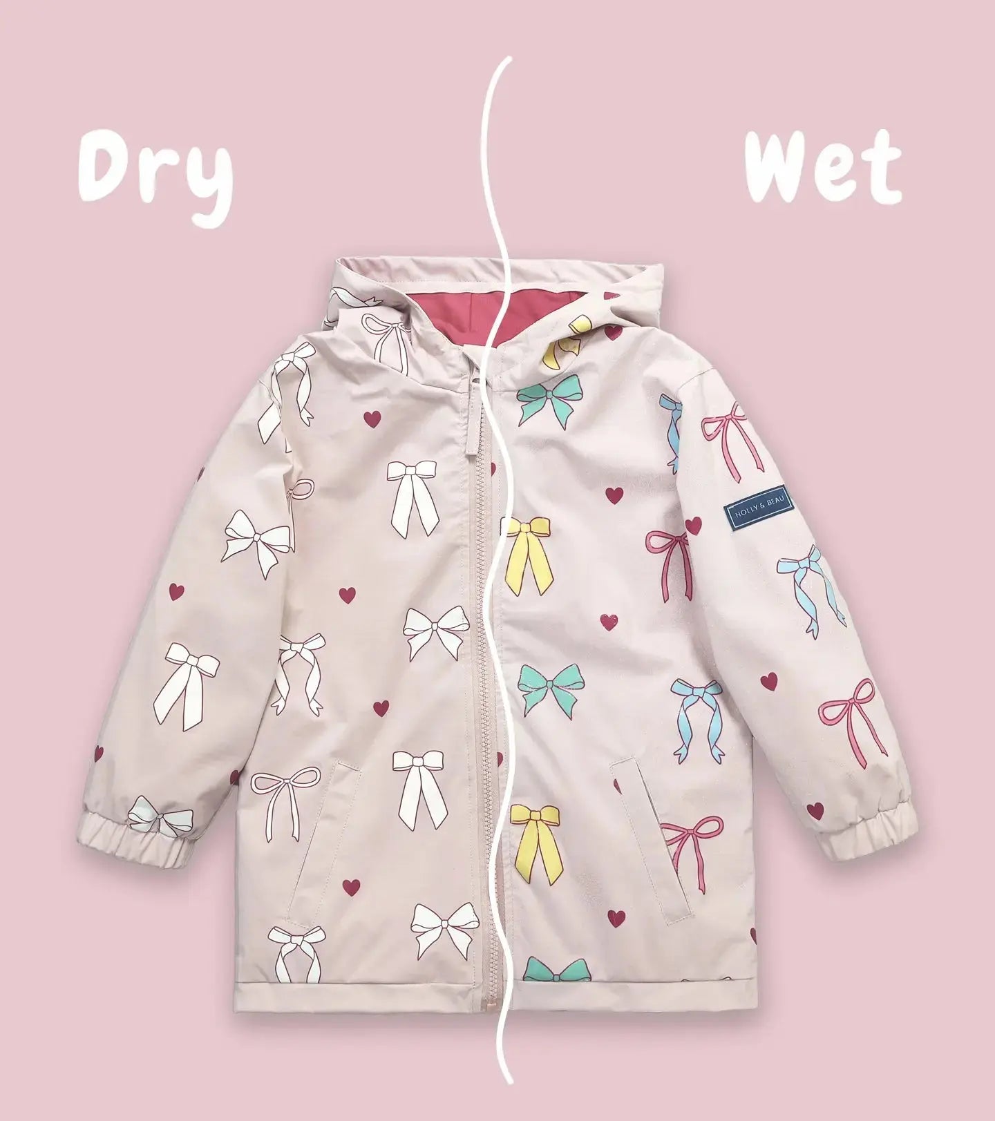 Hearts & Bows Color Changing Kids Raincoat Hearts & Bows Color Changing Kids Raincoat