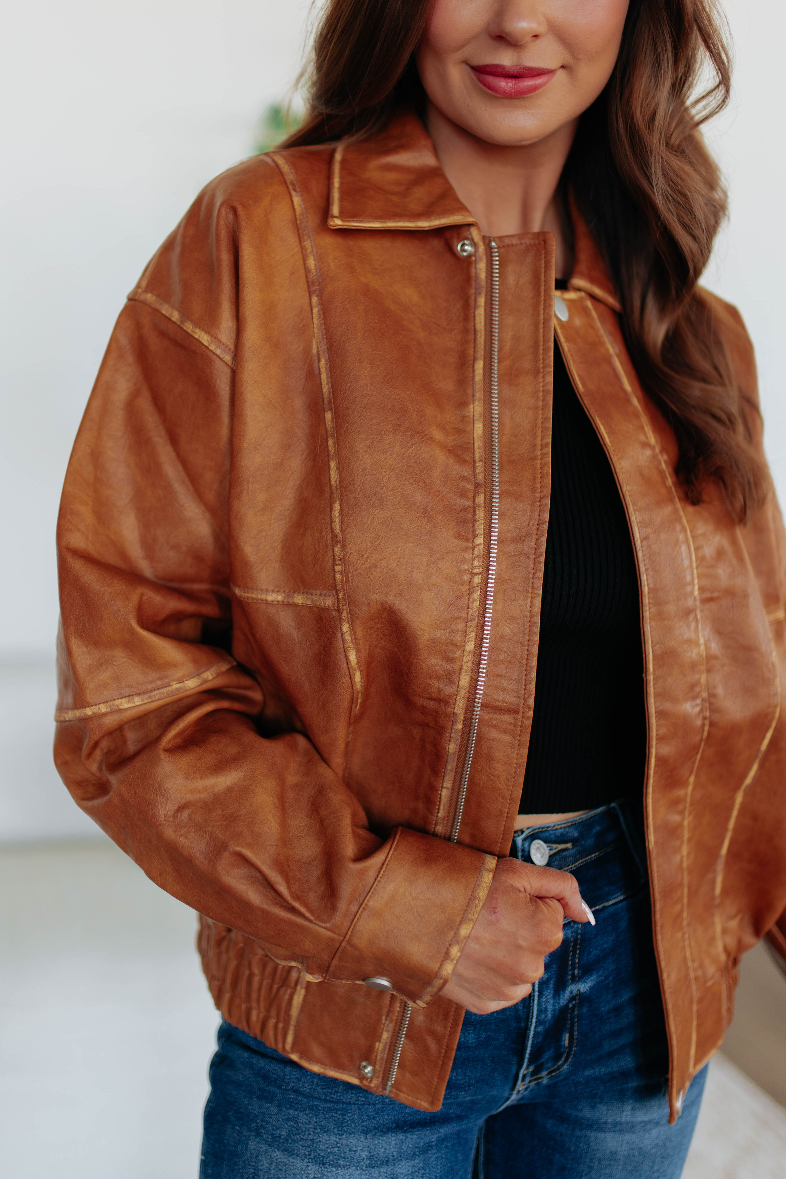Devin Leather Bomber Jacket Devin Leather Bomber Jacket