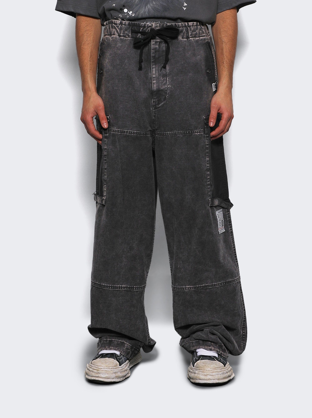 Satin Cargo Trousers Black Satin Cargo Trousers Black