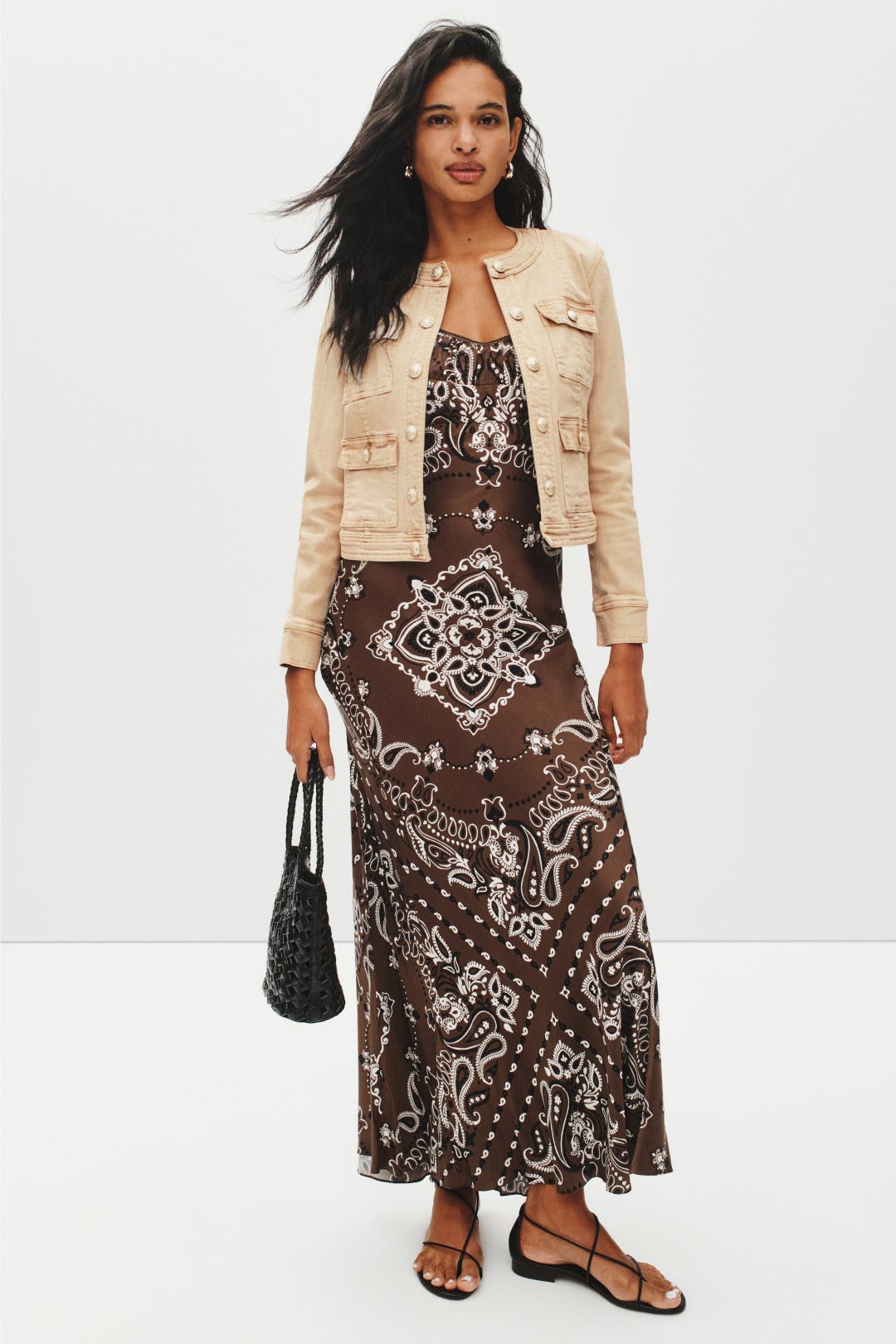 L’agence Yari Collarless Jacket Brown L’agence Yari Collarless Jacket Brown