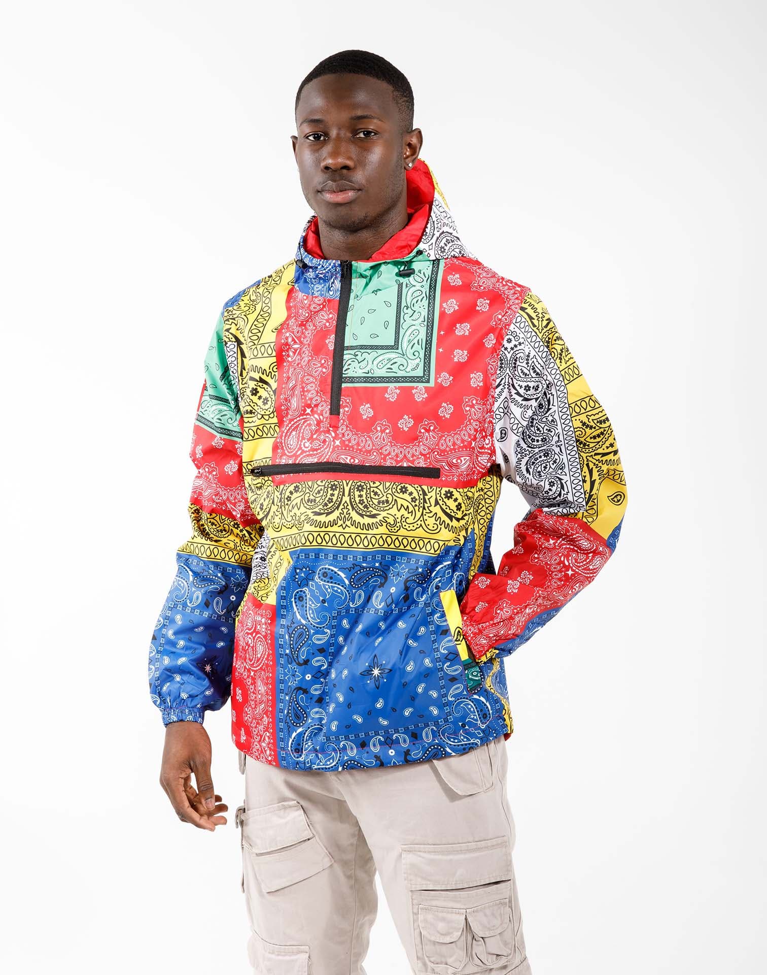 I Fe Apparel Patchwork Printed Windbreaker I Fe Apparel Patchwork Printed Windbreaker
