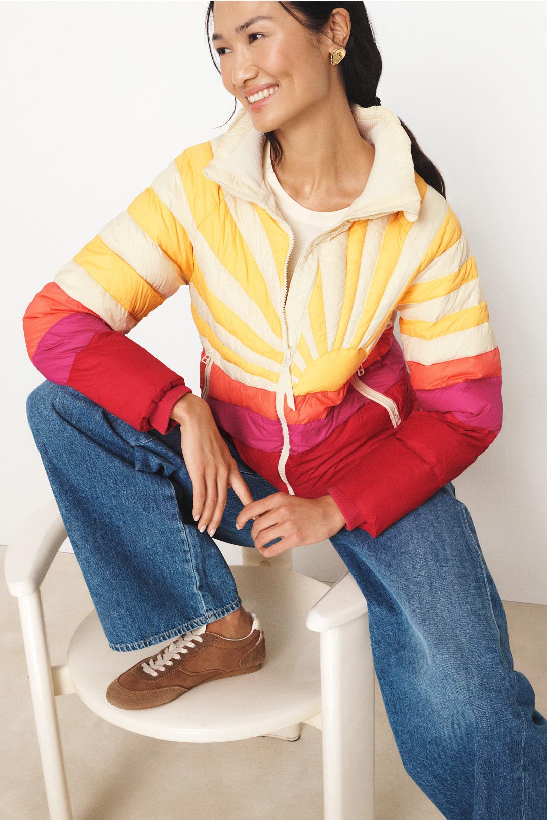 Marine Layer Novelty Puffer Jacket Multicolored-cream-print Marine Layer Novelty Puffer Jacket Multicolored-cream-print