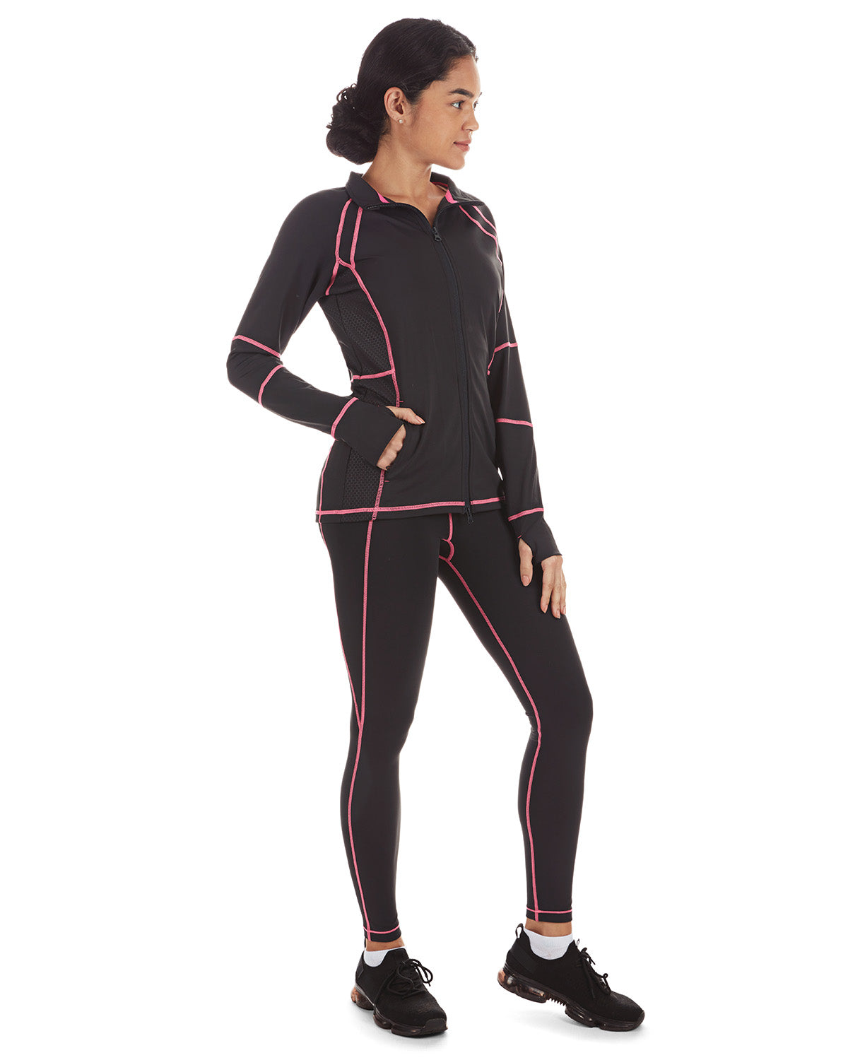 Solid Jacket With Neon Stitching – M Black Solid Jacket With Neon Stitching – M Black