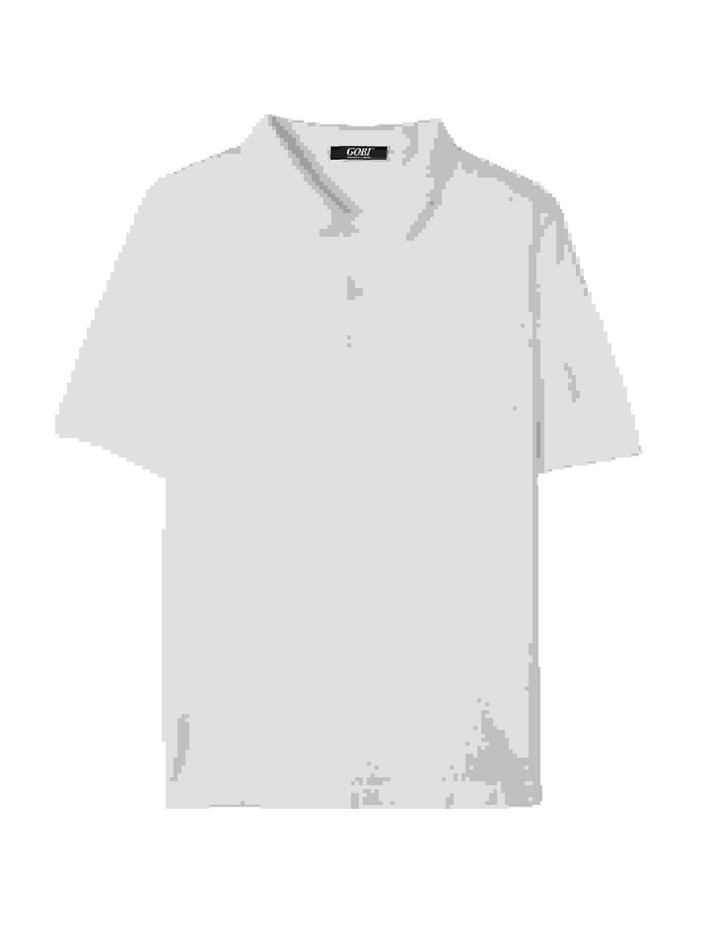 Men’s Cotton Silk Cashmere Blend Polo Shirt – M Pure White MK-