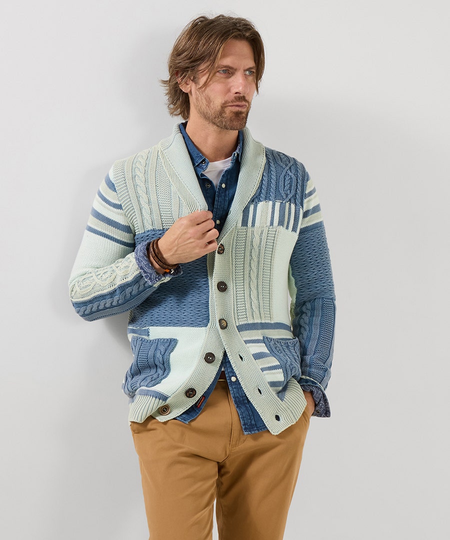 Perfect Patch Cardigan – Size Large – Light Blue – by Joe Browns