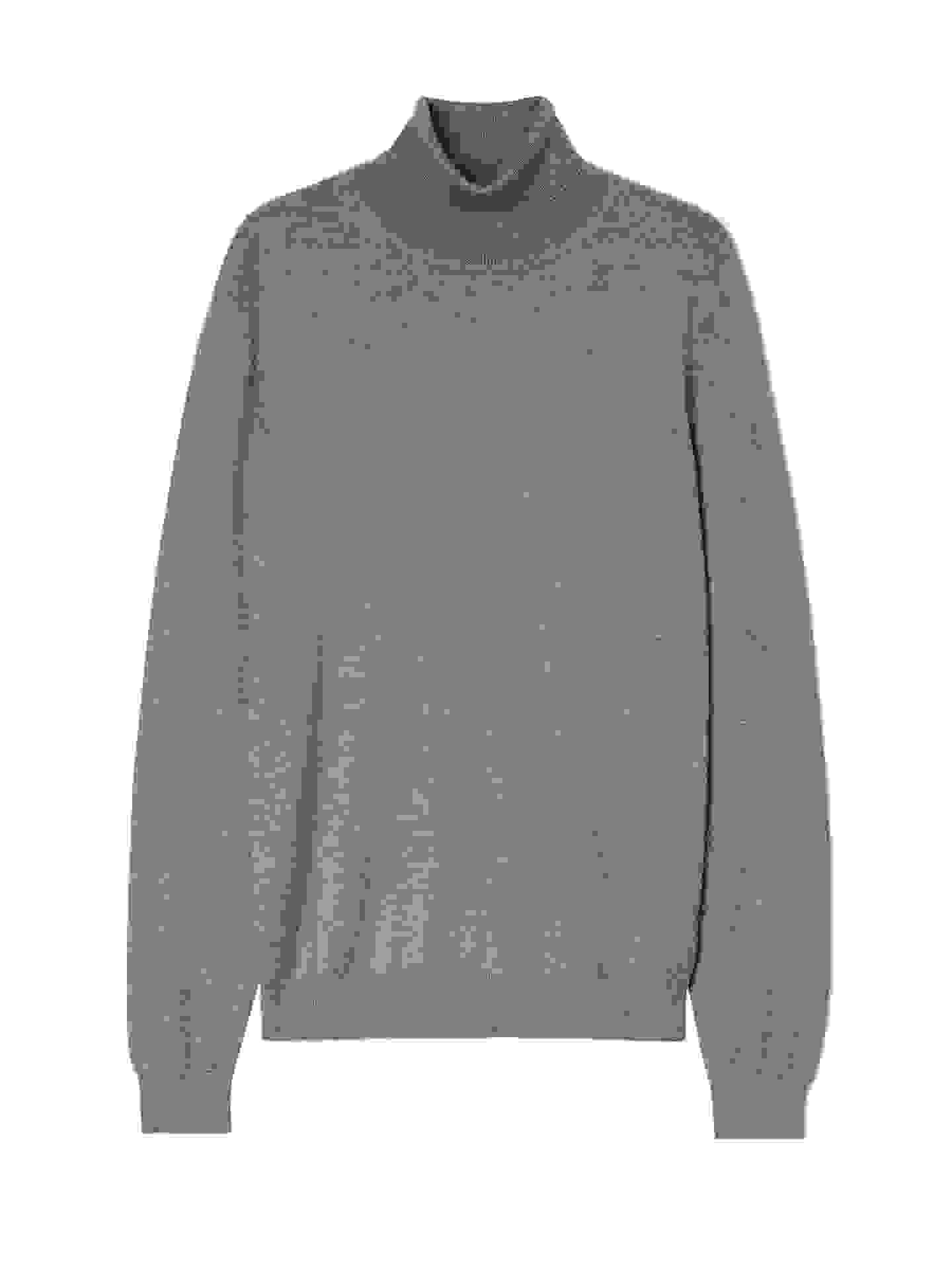 Cashmere-Silk Turtleneck Sweater – S Gray MKA- Cashmere-Silk Turtleneck Sweater – S Gray MKA-