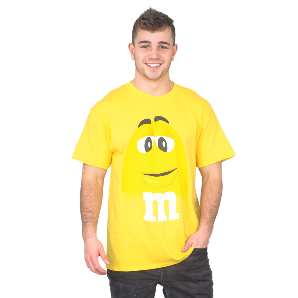M&M’s Candy Silly Character Face Adult Unisex s Shirt – X Yellow M&M’s Candy Silly Character Face Adult Unisex s Shirt – X Yellow