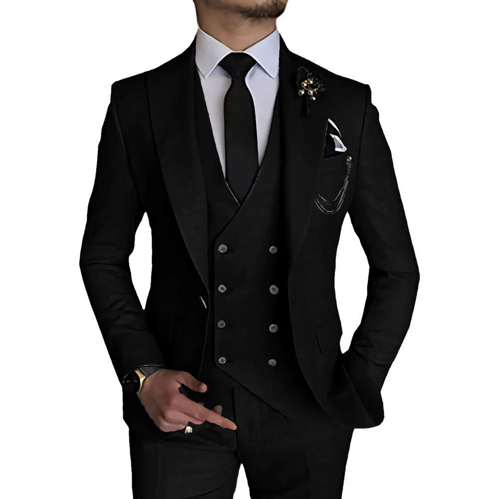 Classic Piece Men’s Suit with Regular Fit and Sophisticated Peak Lapel Classic Piece Men’s Suit with Regular Fit and Sophisticated Peak Lapel
