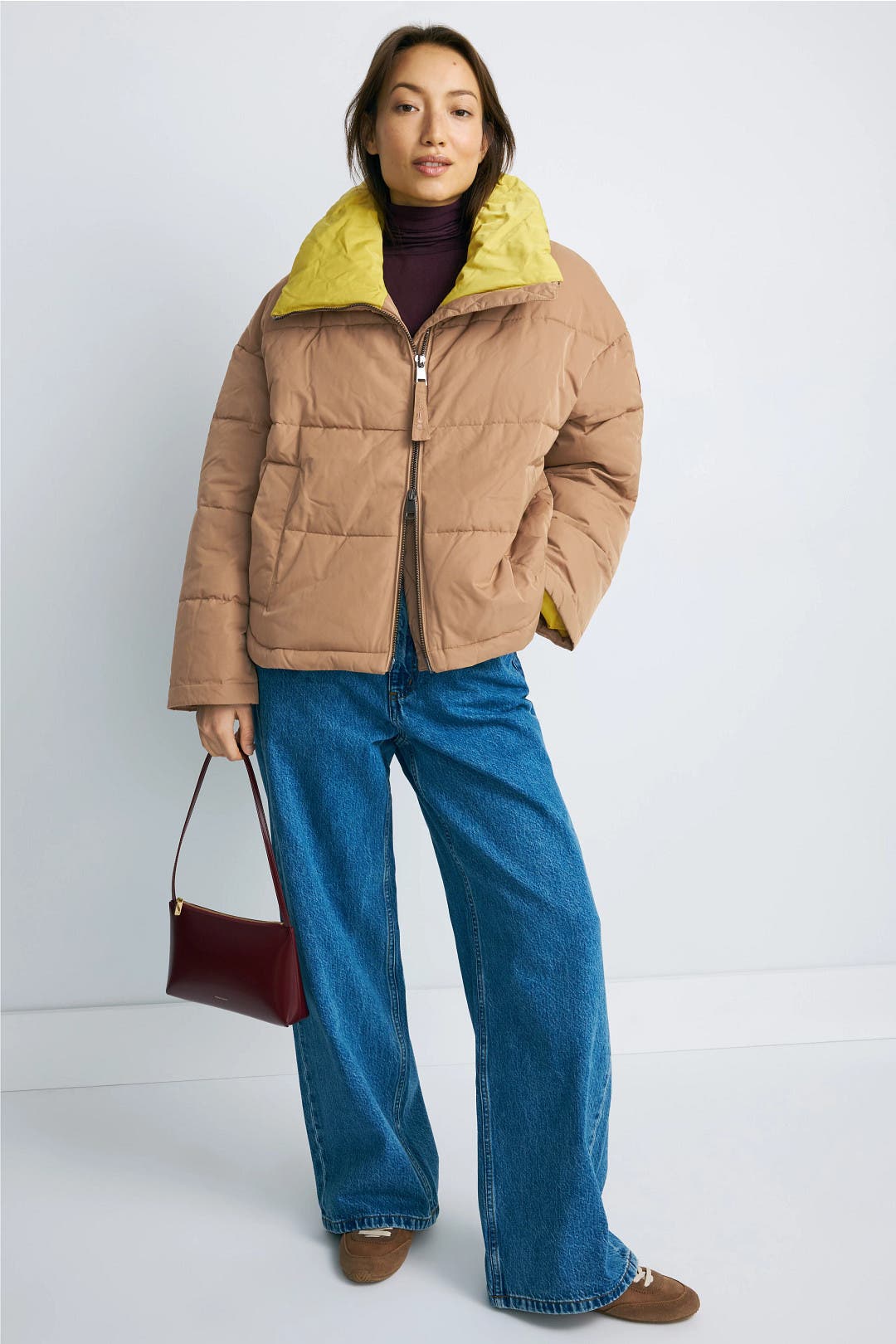 OOF Padded Puffer Jacket Brown-green OOF Padded Puffer Jacket Brown-green