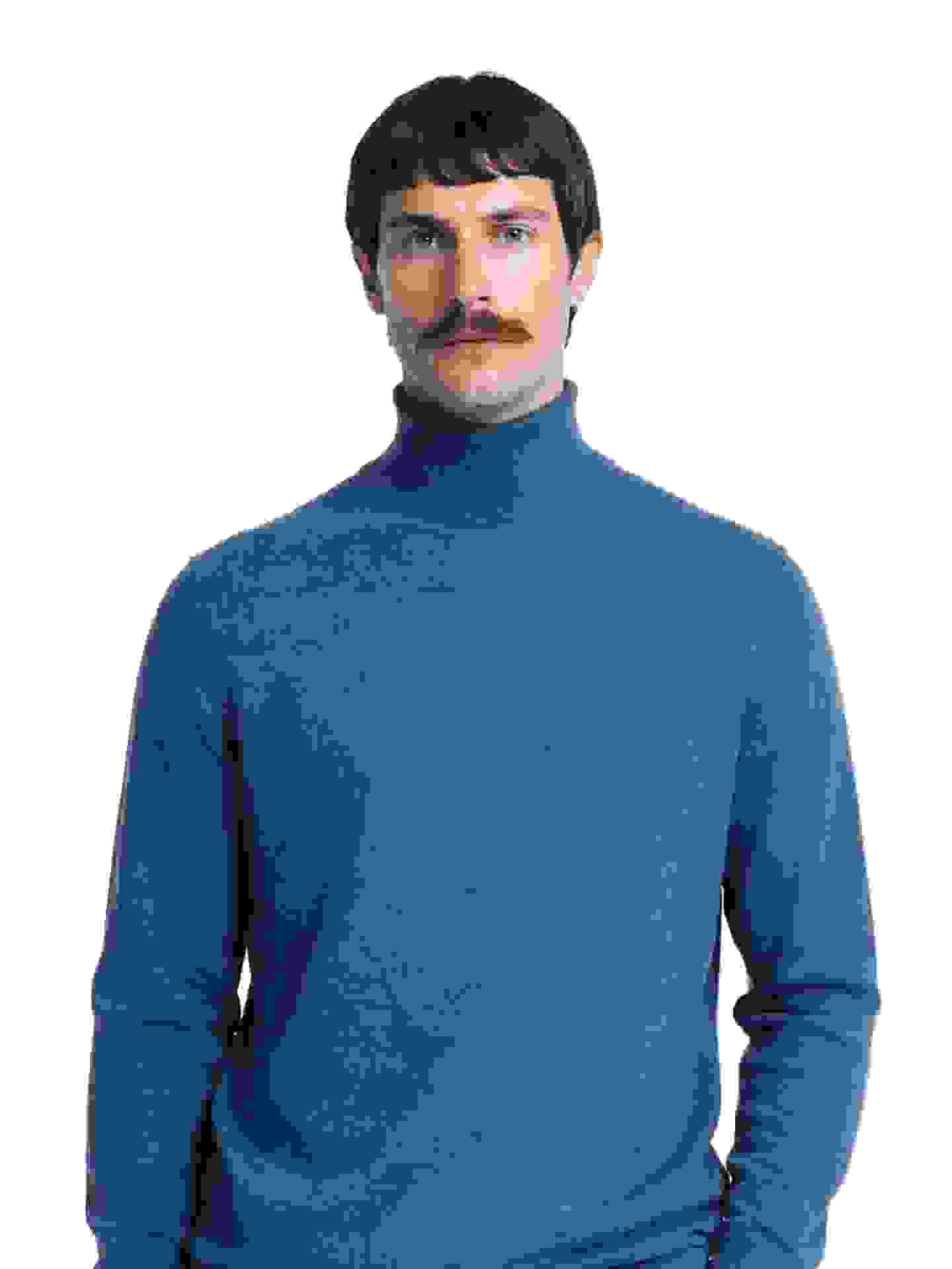 Essential Turtleneck Cashmere Sweater – S Slate Blue MK- Essential Turtleneck Cashmere Sweater – S Slate Blue MK-