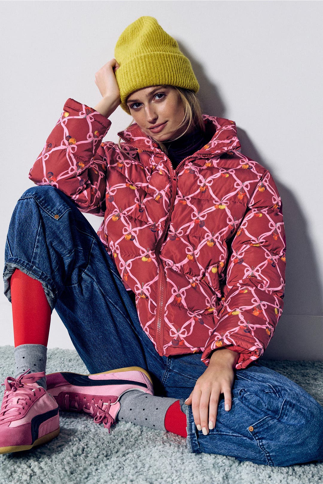 Rachel Antonoff Parker Puffer Jacket Red-print Rachel Antonoff Parker Puffer Jacket Red-print