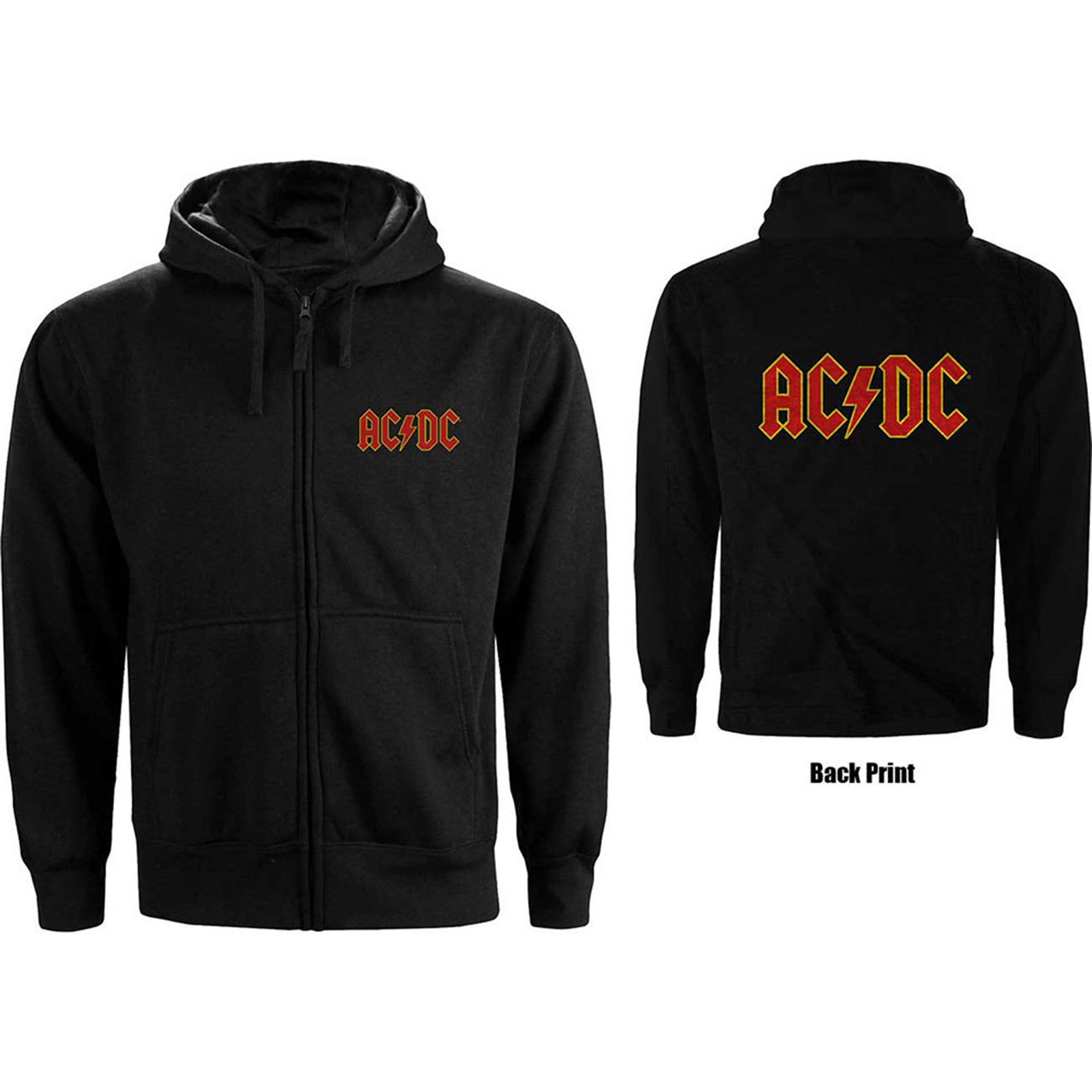 ACDC – LOGO – Zipped Hoodie Black Back Print ACDC – LOGO – Zipped Hoodie Black Back Print