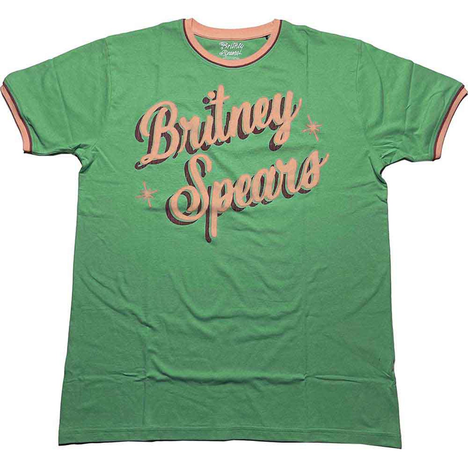 BRITNEY SPEARS – RETRO TEXT – Ringer Shirt Green BRITNEY SPEARS – RETRO TEXT – Ringer Shirt Green