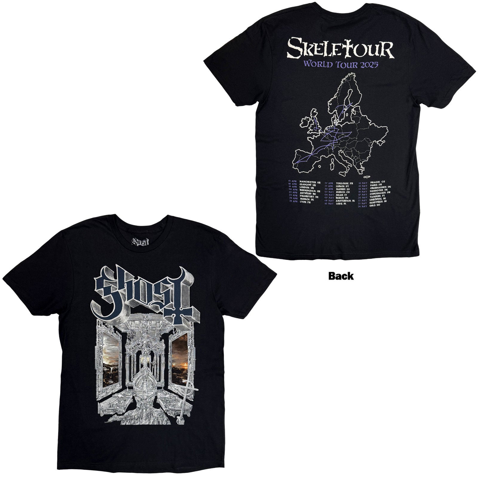 GHOST – SKELETA ALBUM COVER ‘ TOUR DATES – Shirt Black Back Print GHOST – SKELETA ALBUM COVER ‘ TOUR DATES – Shirt Black Back Print