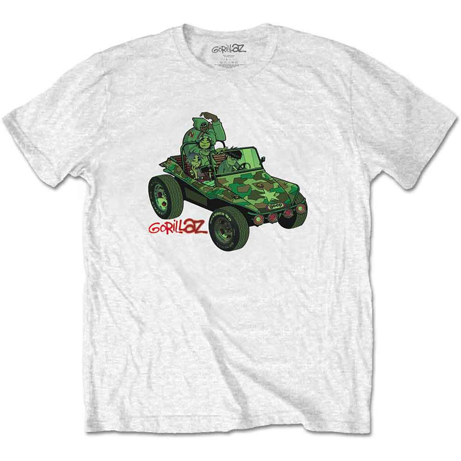 GORILLAZ – GREEN JEEP – Shirt White GORILLAZ – GREEN JEEP – Shirt White