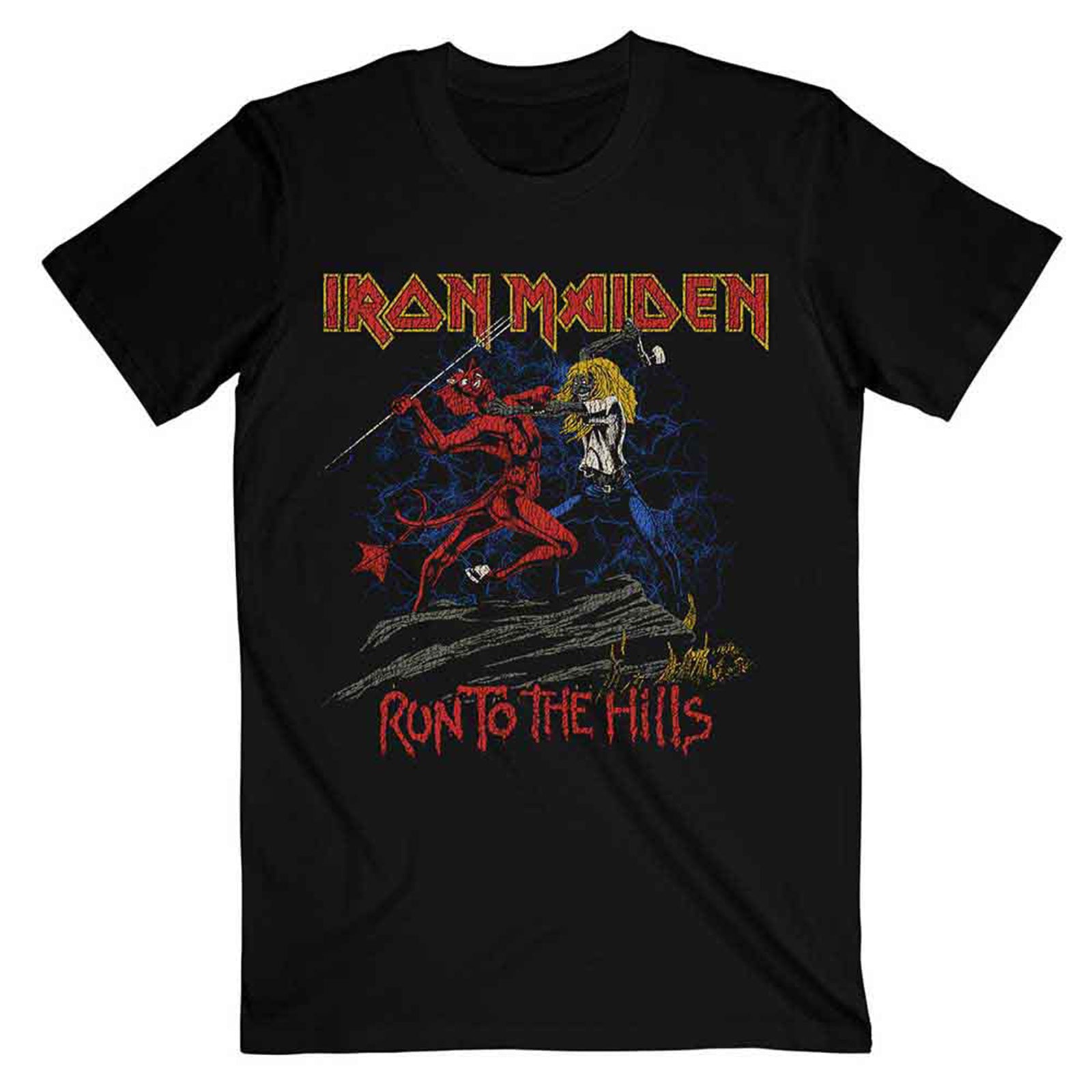 IRON MAIDEN – NUMBER OF THE BEAST RUN TO THE HILLS DISTRESS – Shirt Black IRON MAIDEN – NUMBER OF THE BEAST RUN TO THE HILLS DISTRESS – Shirt Black