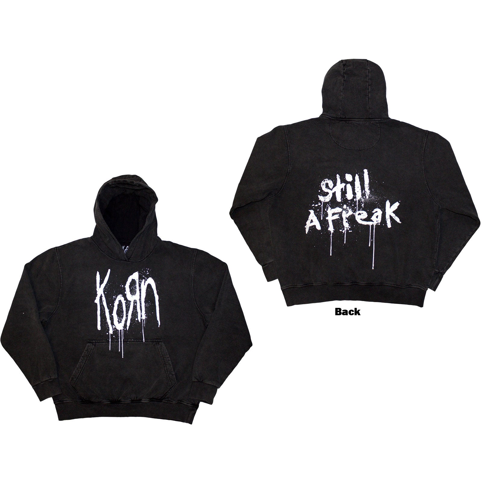 KORN – STILL A FREAK – Stone Wash Pullover Hoodie Grey Back Print KORN – STILL A FREAK – Stone Wash Pullover Hoodie Grey Back Print