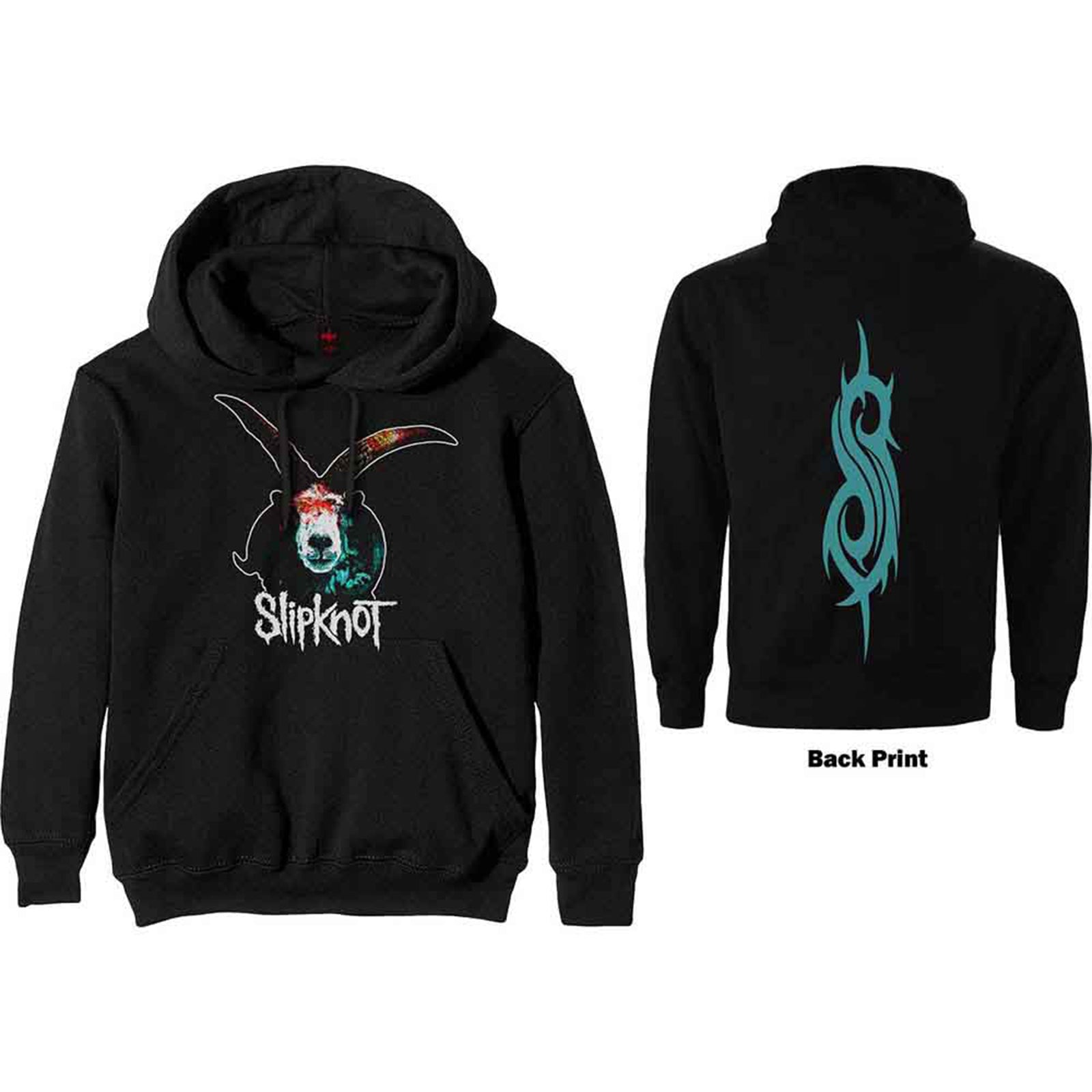 SLIPKNOT – GRAPHIC GOAT – Pullover Hoodie Black Back Print – SLIPKNOT – GRAPHIC GOAT – Pullover Hoodie Black Back Print –