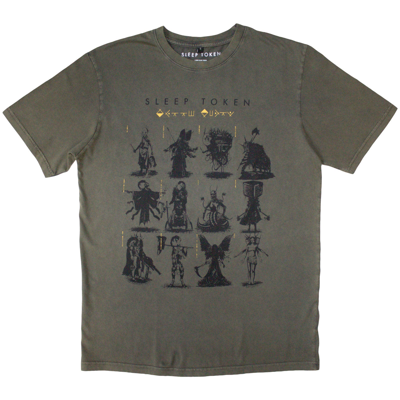 SLEEP TOKEN – GRID – Stone Wash Shirt Green SLEEP TOKEN – GRID – Stone Wash Shirt Green