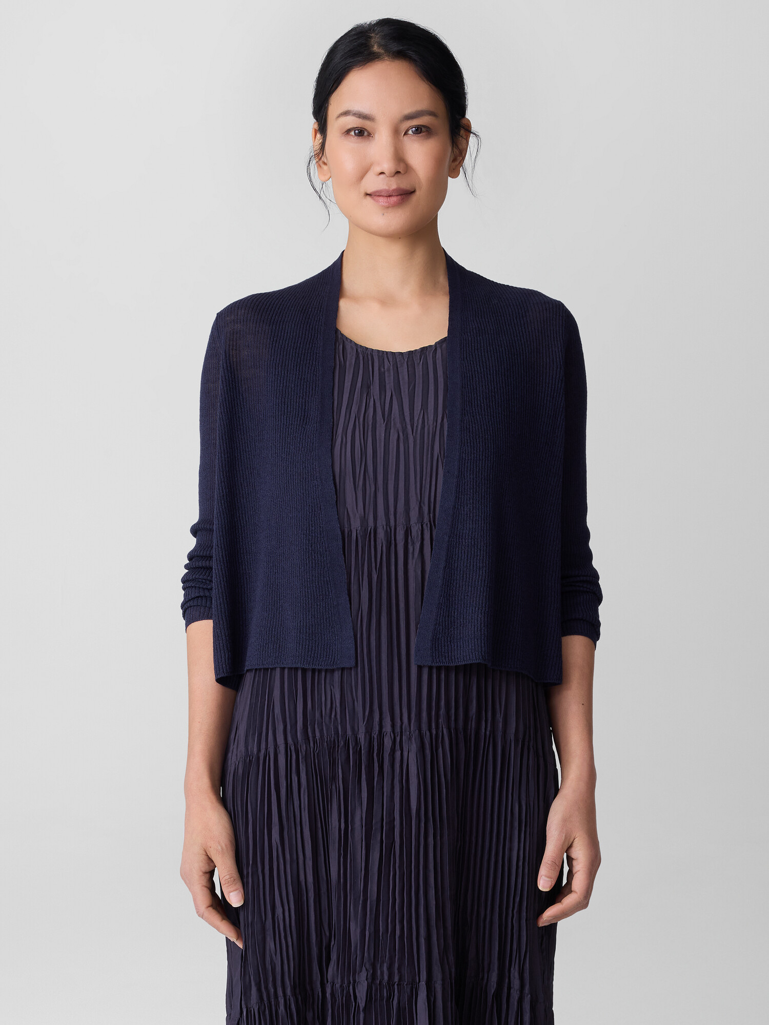 Organic Linen Cotton Cropped Cardigan