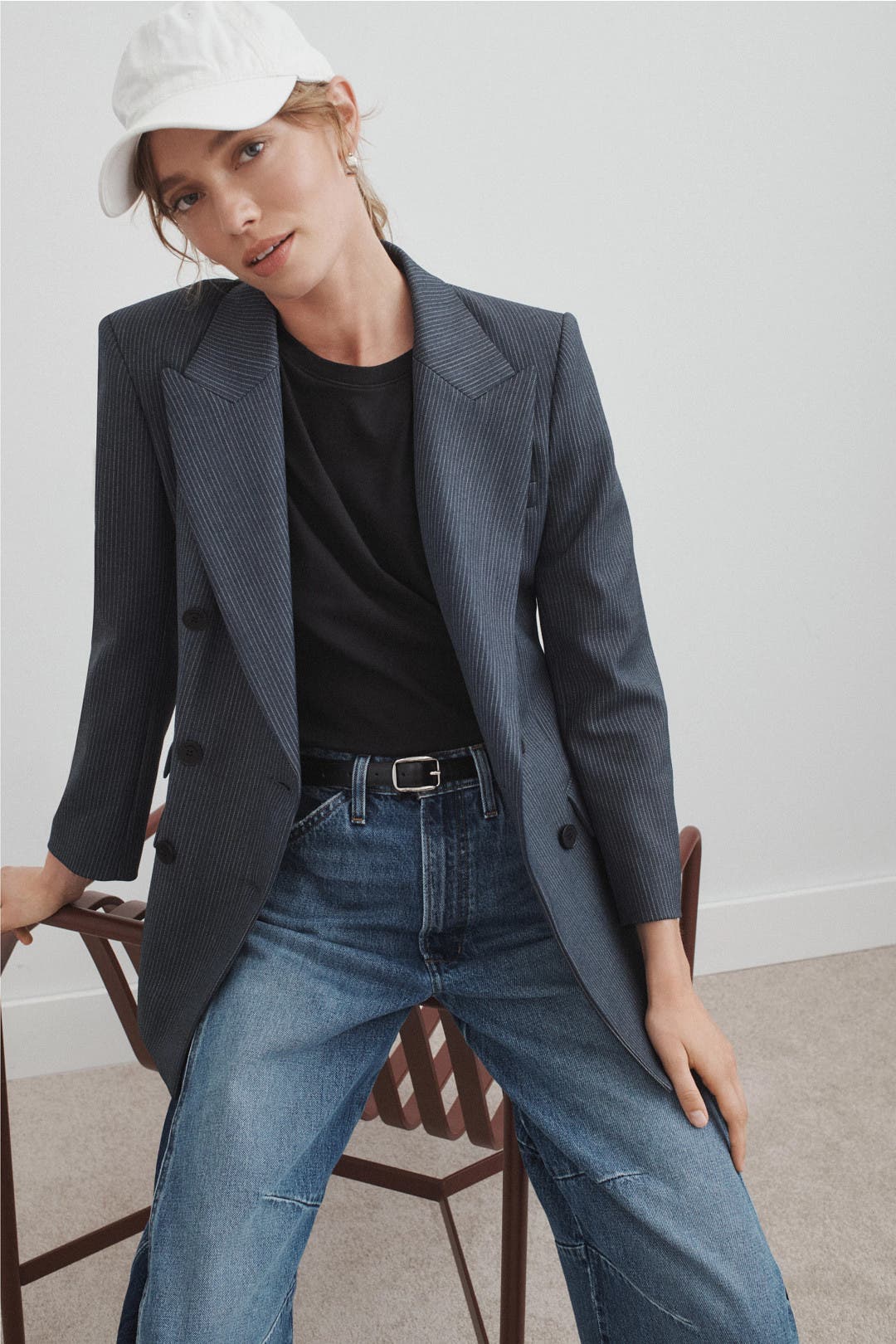 Sandro Naelle Plaid Blazer Blue Sandro Naelle Plaid Blazer Blue