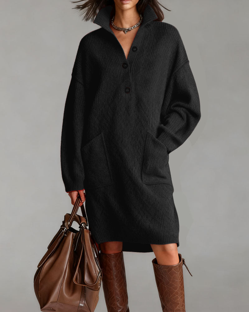Everyday Turtleneck Textured Pocket Dress Everyday Turtleneck Textured Pocket Dress