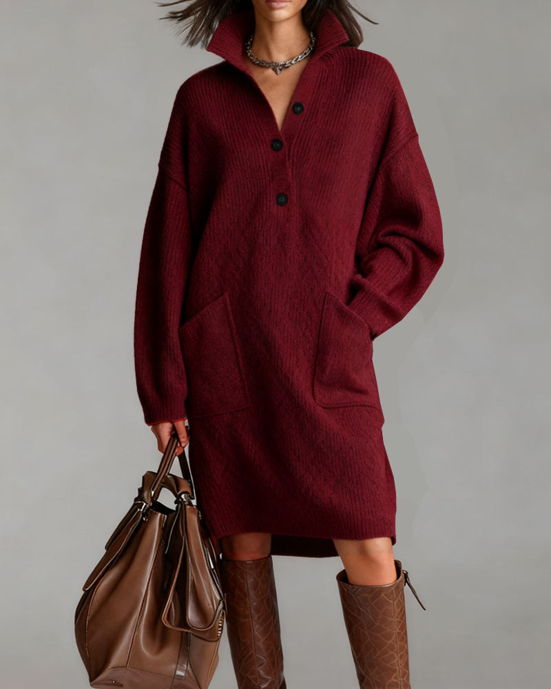 Everyday Turtleneck Textured Pocket Dress Everyday Turtleneck Textured Pocket Dress