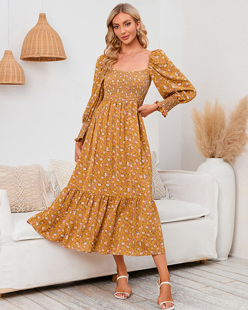 Long Sleeve V Neck Knitted Pencil Dress Jumper Long Dress – Yellow M Long Sleeve V Neck Knitted Pencil Dress Jumper Long Dress – Yellow M