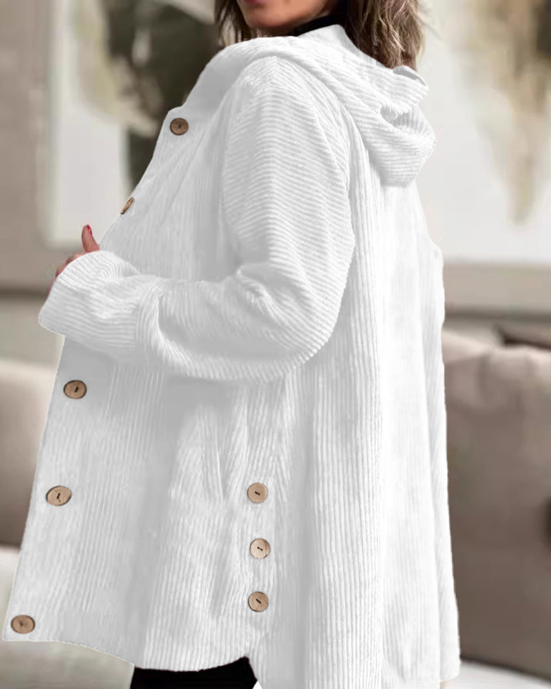 Urban Casual Hooded Corduroy Shirt Jacket Urban Casual Hooded Corduroy Shirt Jacket