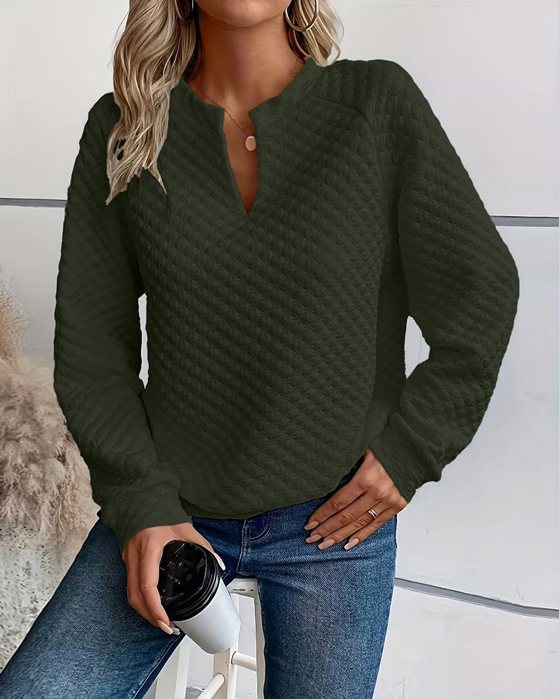Zeagoo Casual Quilted Texture Raglan Sleeve Sweatshirt Zeagoo Casual Quilted Texture Raglan Sleeve Sweatshirt