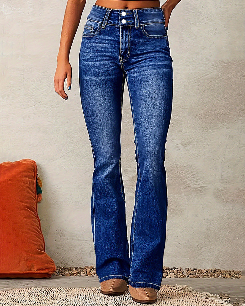 Zeagoo Classic Retro High Waist Flare Jeans Zeagoo Classic Retro High Waist Flare Jeans