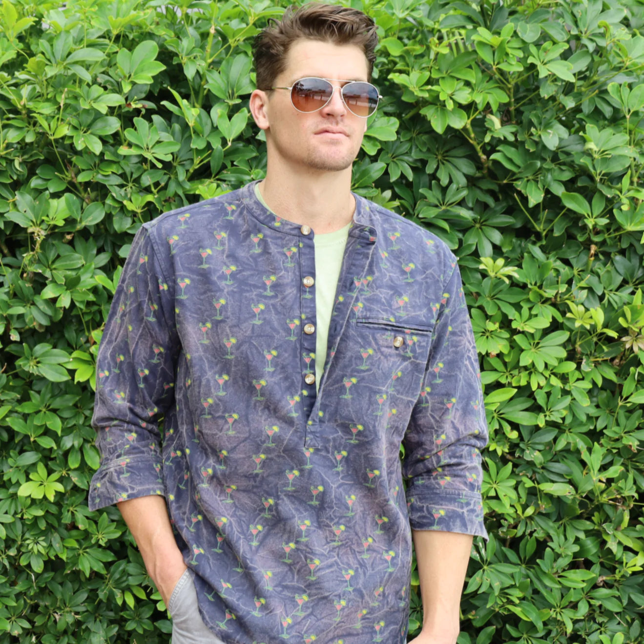 Castaway Collarless Shirt Castaway Collarless Shirt