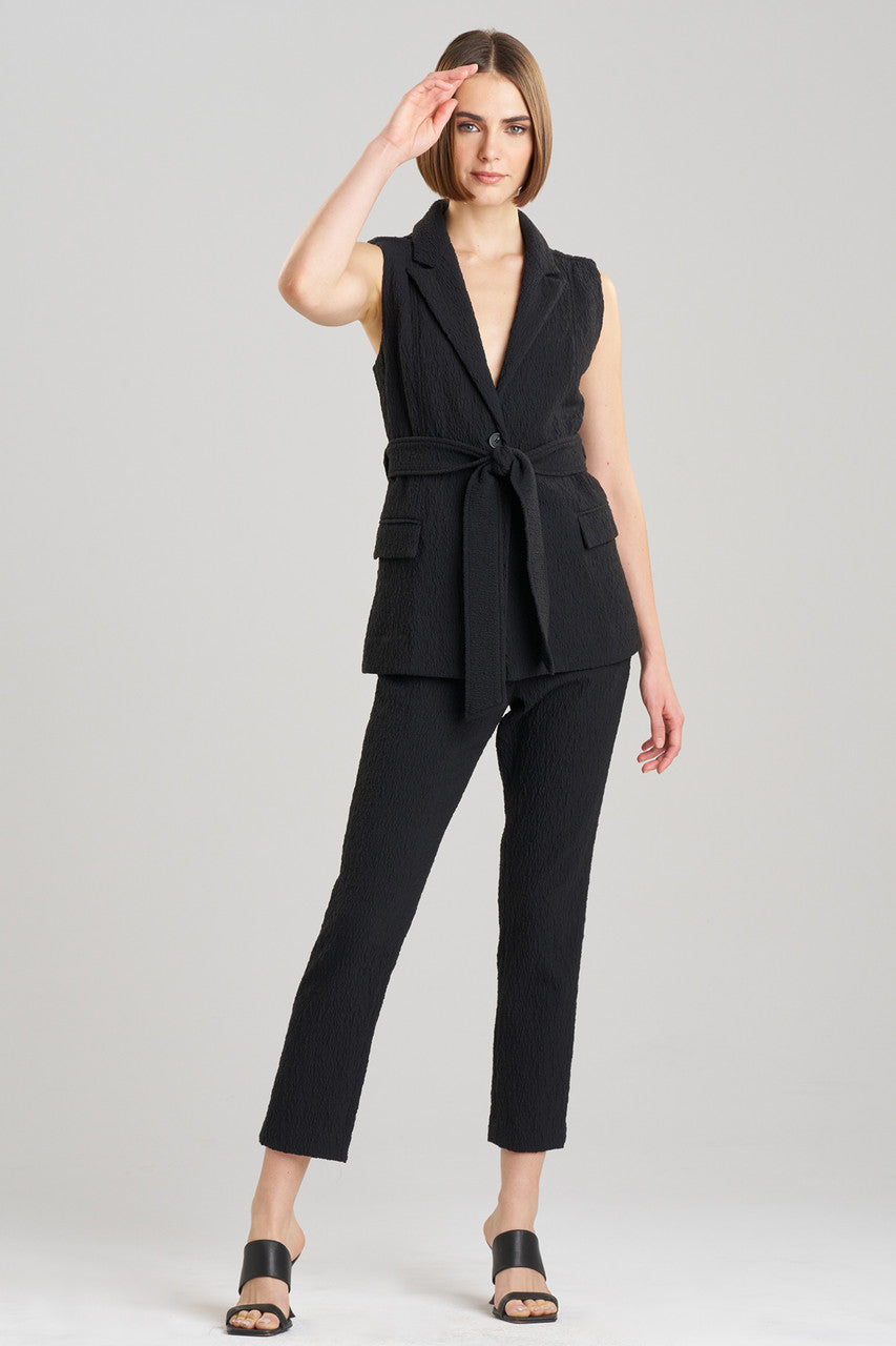 Stretch Texture Jacquard Sleeveless Jacket Stretch Texture Jacquard Sleeveless Jacket