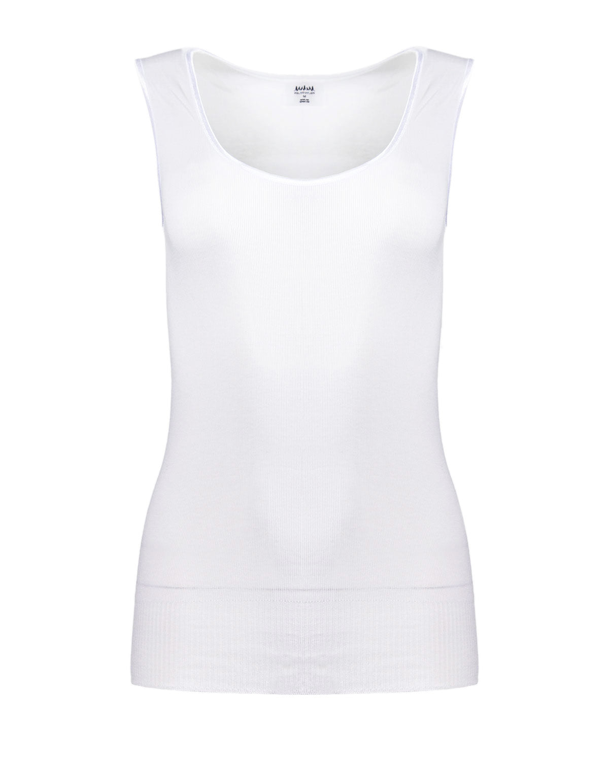 Poly Viscose Flat Knit Round Neck Vest – Large White Poly Viscose Flat Knit Round Neck Vest – Large White
