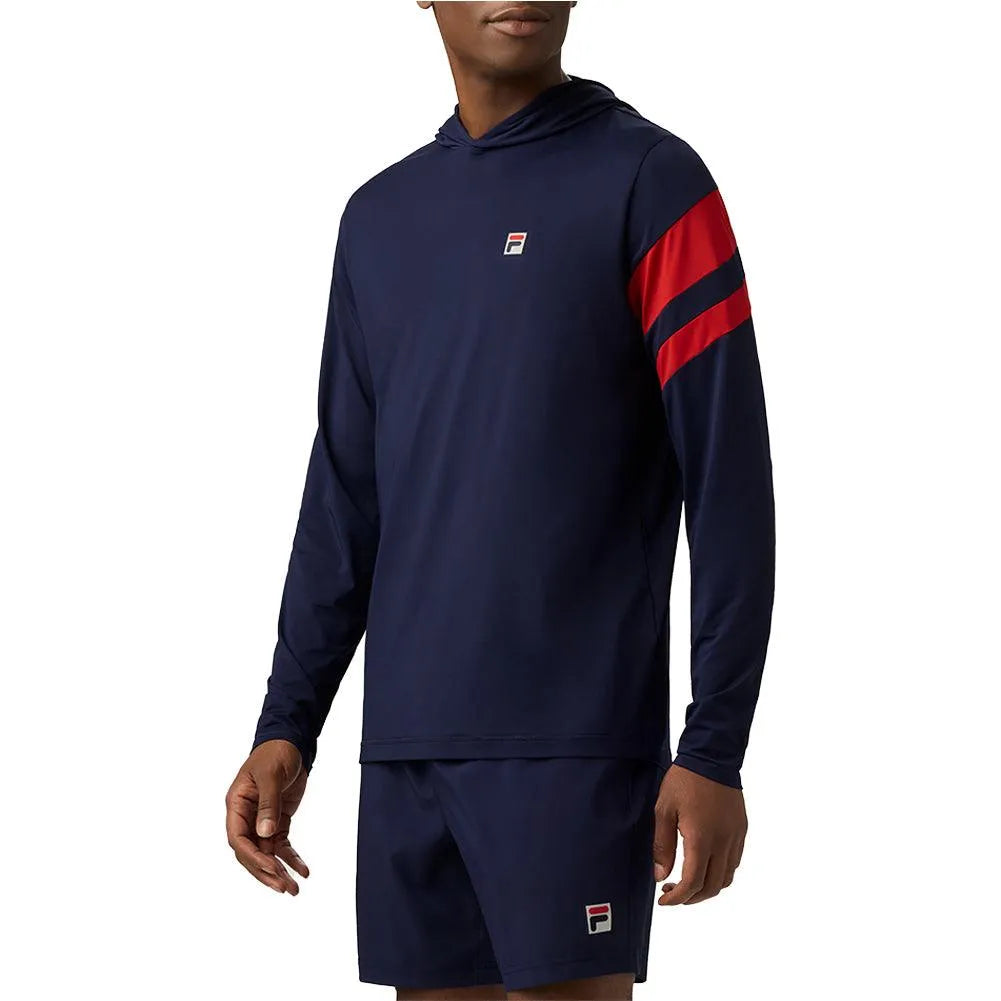 Men’s Long Sleeve Tennis Hoodie – M _NAVYRD Men’s Long Sleeve Tennis Hoodie – M _NAVYRD