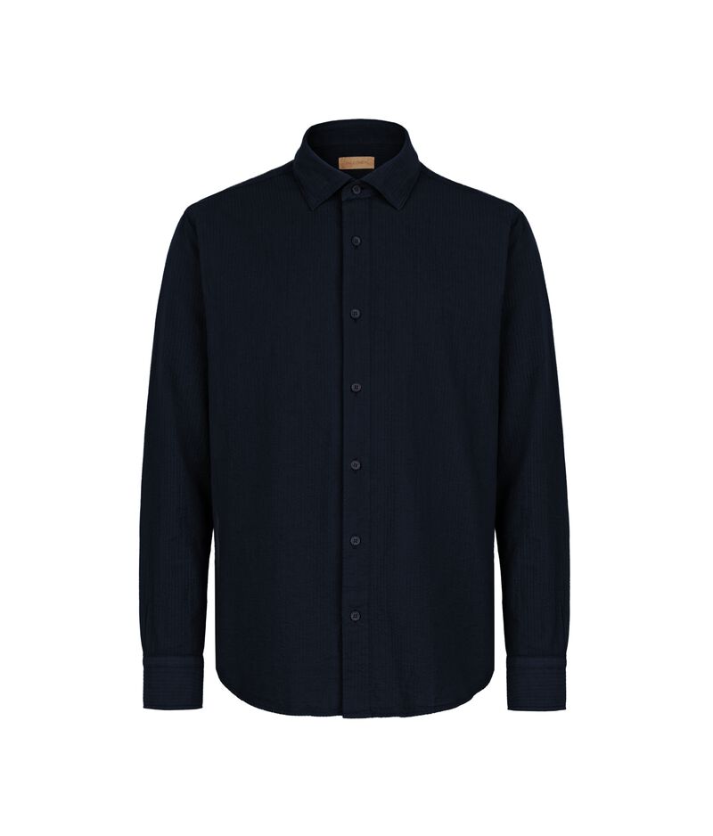 Falconeri Seersucker texture shirt Man Navy Blue Falconeri Seersucker texture shirt Man Navy Blue