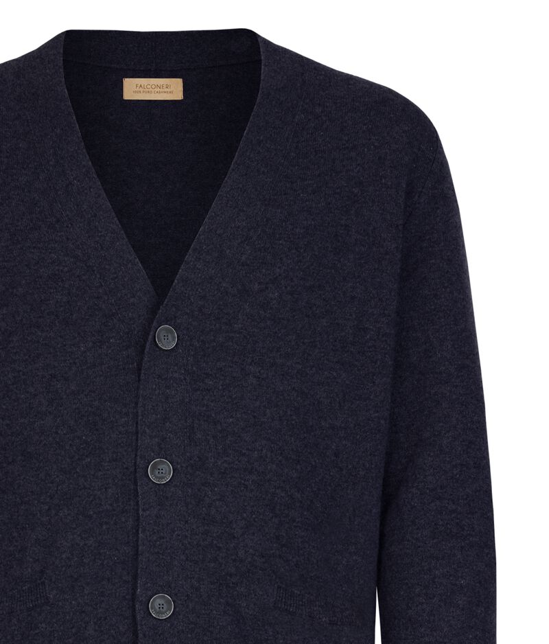 Falconeri Ultrasoft Cashmere cardigan with buttons Man Navy Blue Falconeri Ultrasoft Cashmere cardigan with buttons Man Navy Blue