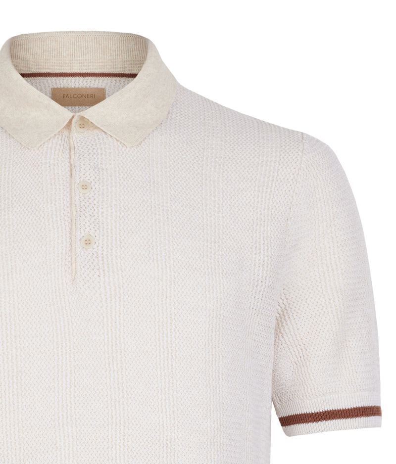 Falconeri Contrasting stripes polo shirt Man Stone Falconeri Contrasting stripes polo shirt Man Stone