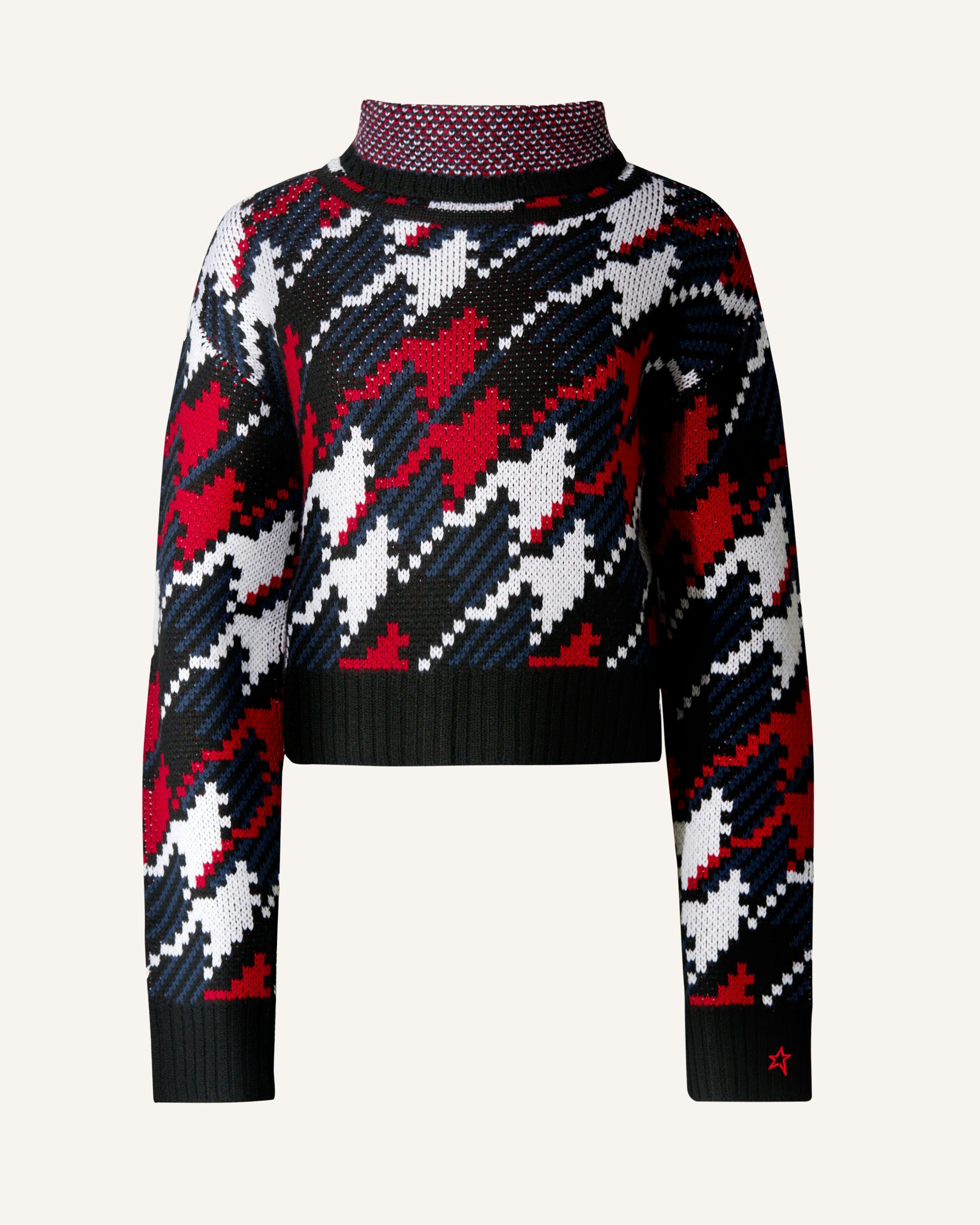Houndstooth Merino Wool Turtleneck Sweater Houndstooth Merino Wool Turtleneck Sweater