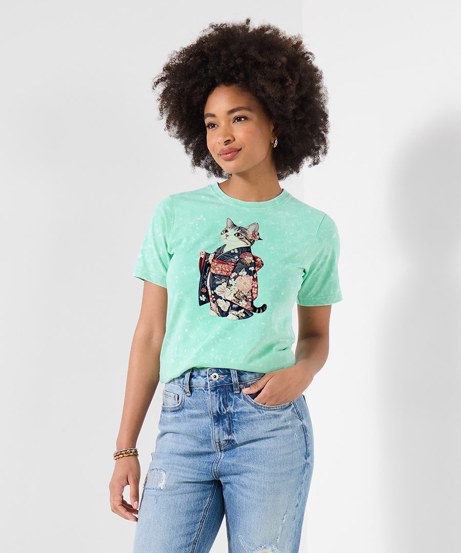 Cool Cat Shirt – Size – Mint Green – by Joe Browns Cool Cat Shirt – Size – Mint Green – by Joe Browns