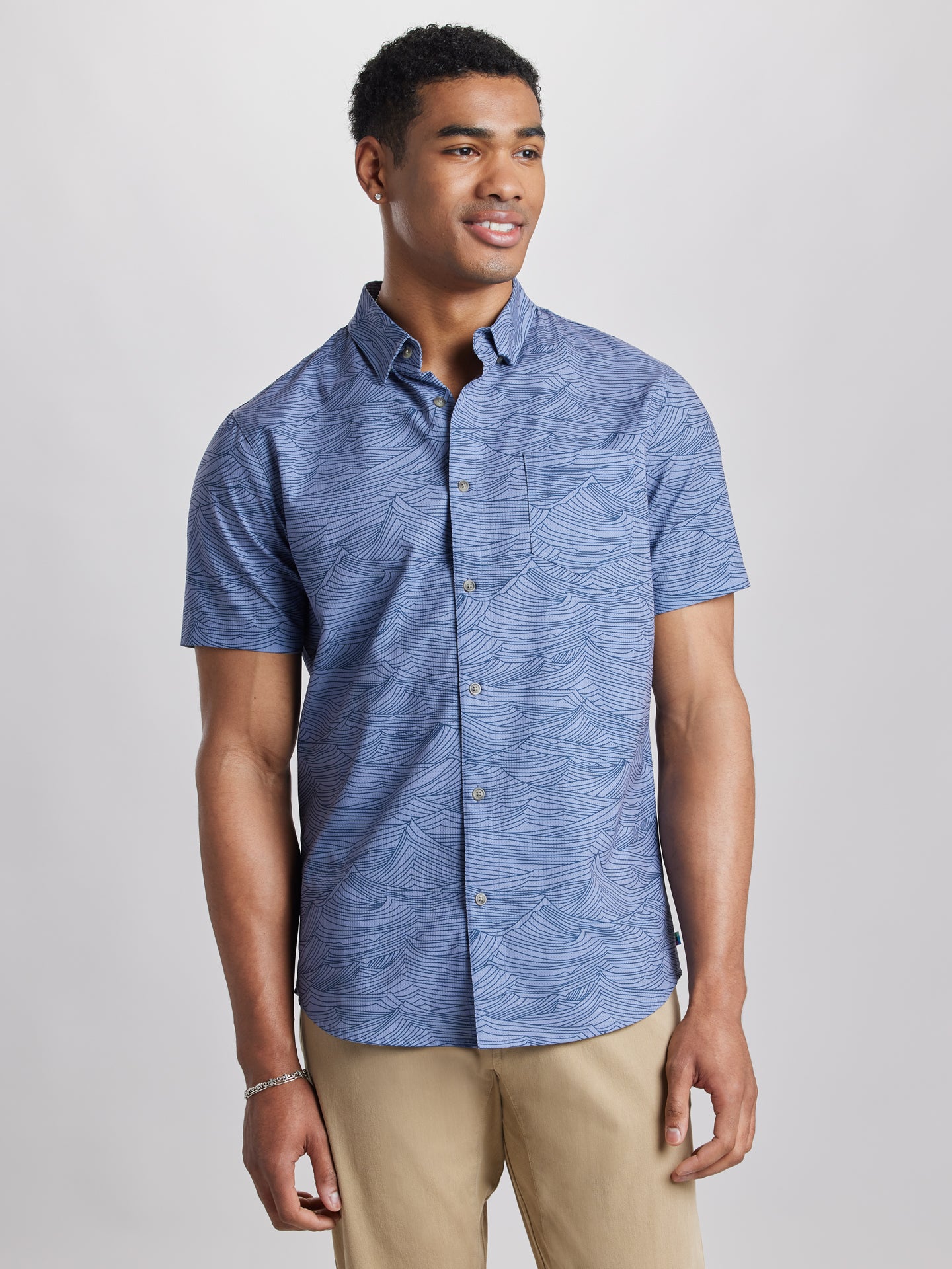 Men’s UB Tech Printed Mesh Button-Up Shirt by UNIONBAY, Surface