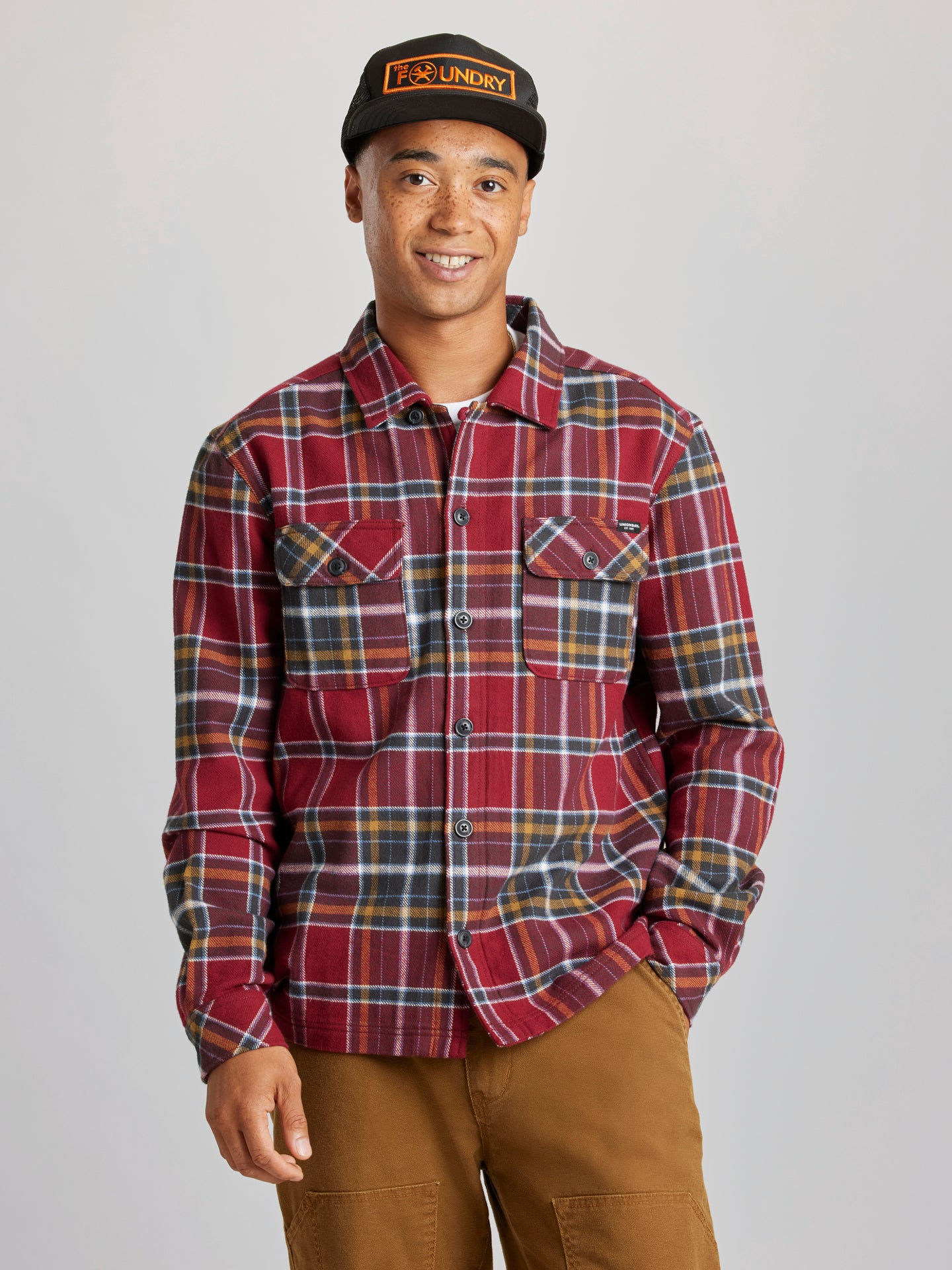 Men’s Hale Heavyweight Flannel Shirt by UNIONBAY, Rhubarb Men’s Hale Heavyweight Flannel Shirt by UNIONBAY, Rhubarb