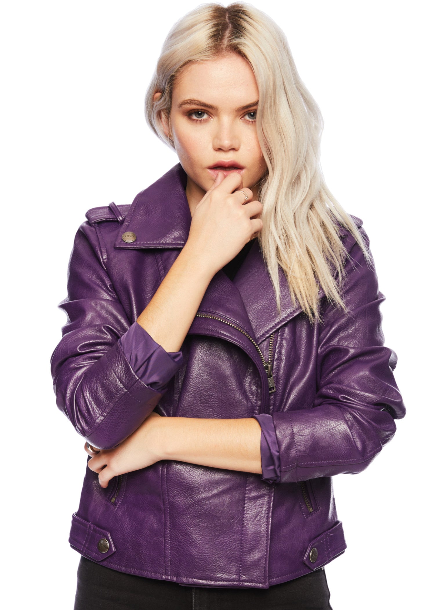 Midnight Rambler Purple Faux Leather Moto Biker Jacket – S Purple Midnight Rambler Purple Faux Leather Moto Biker Jacket – S Purple