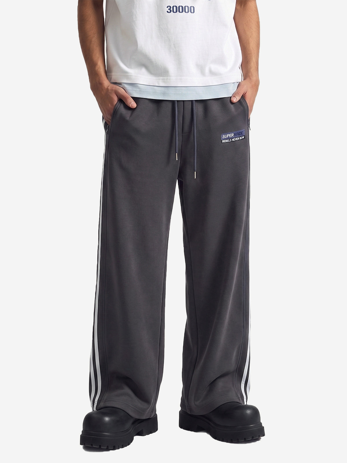 Side Stripe Track Aesthetic Wide Leg Sweatpants Side Stripe Track Aesthetic Wide Leg Sweatpants