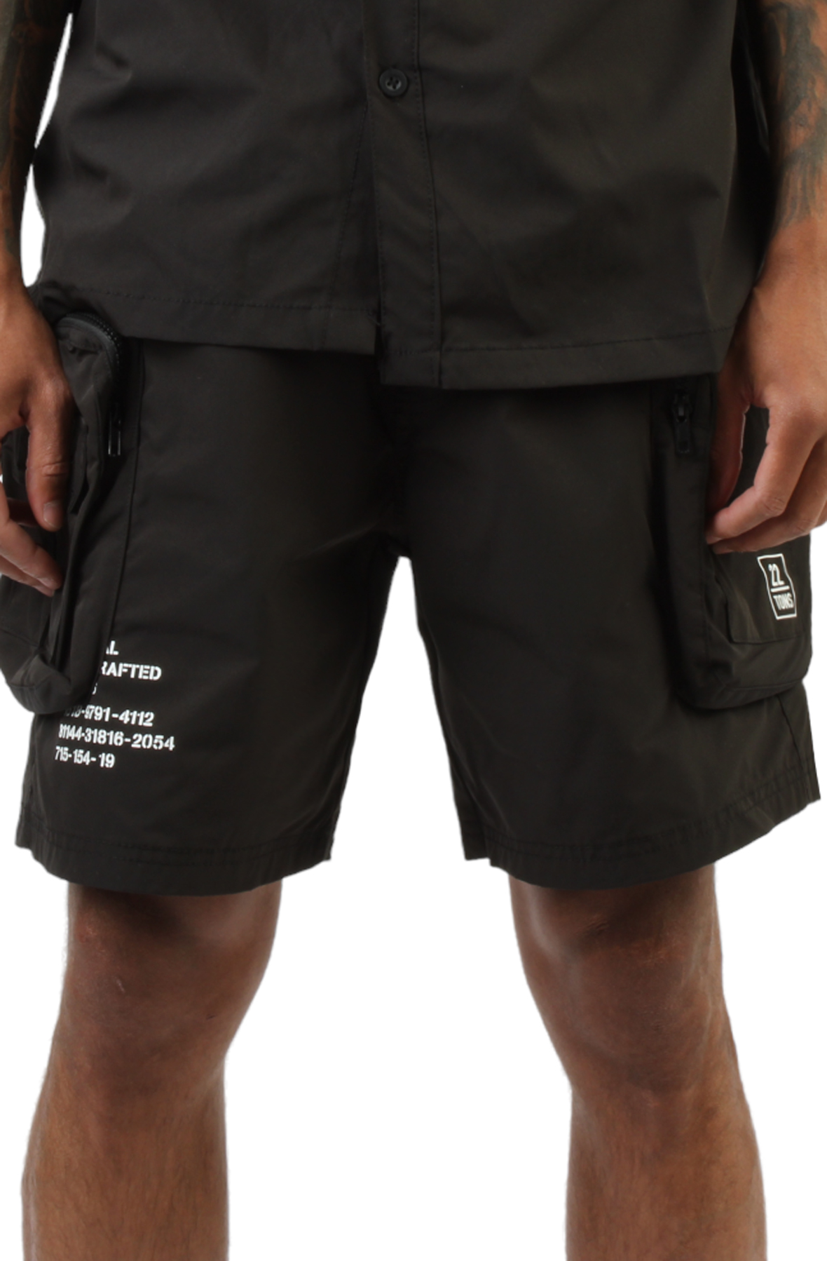 Men Printed Utility Lounge Windbreaker Shorts Black Shorts S Black Men Printed Utility Lounge Windbreaker Shorts Black Shorts S Black