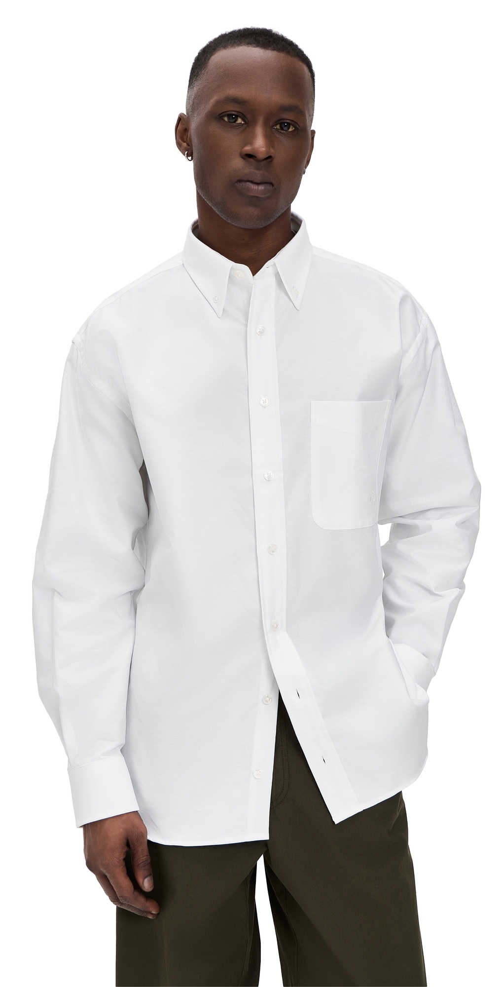 Aaron Levine Logo Oxford Shirt White Aaron Levine Logo Oxford Shirt White