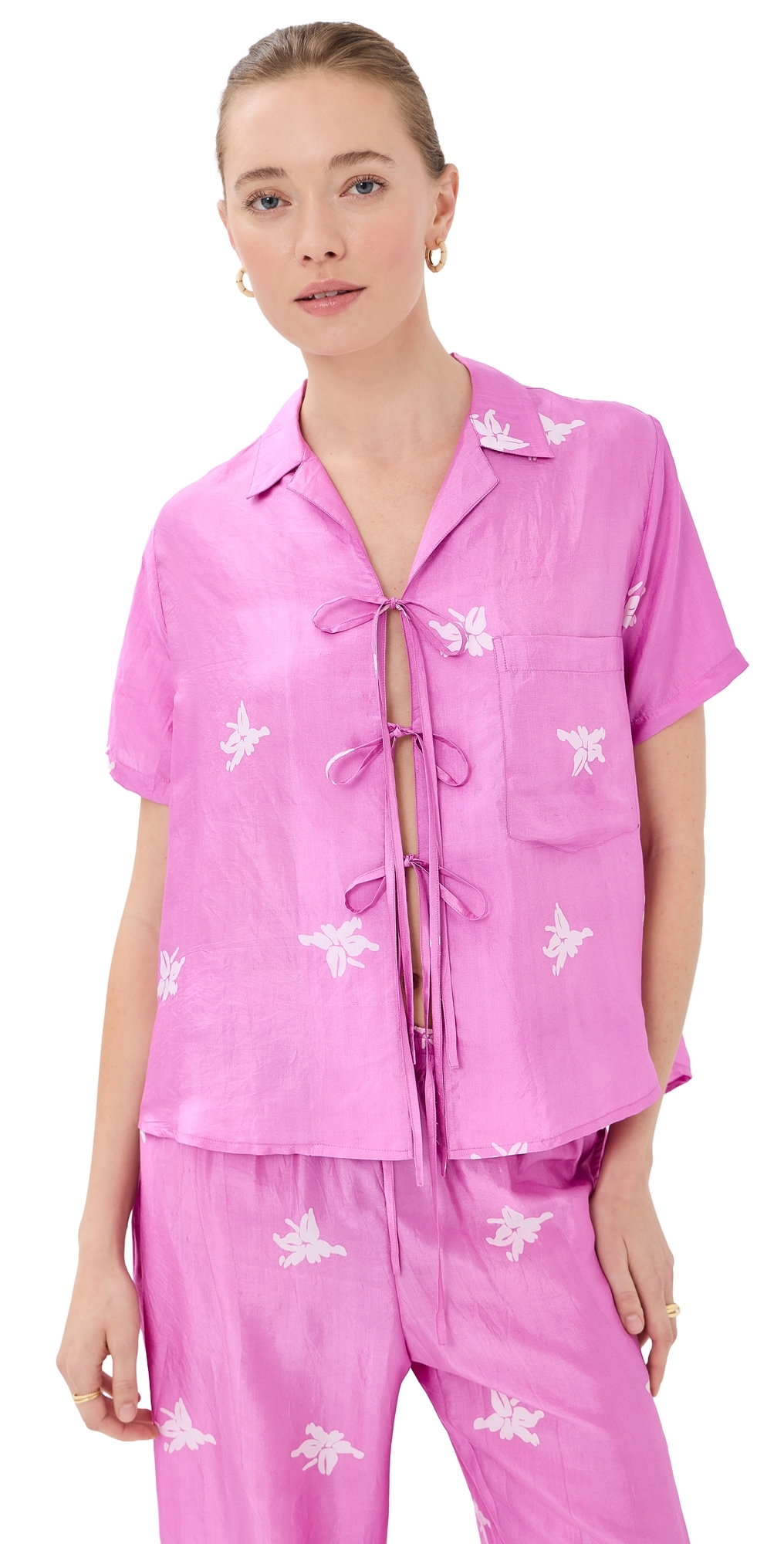 Alix of Bohemia Styla Pink Jasmine Shirt Medium Pink Alix of Bohemia Styla Pink Jasmine Shirt Medium Pink