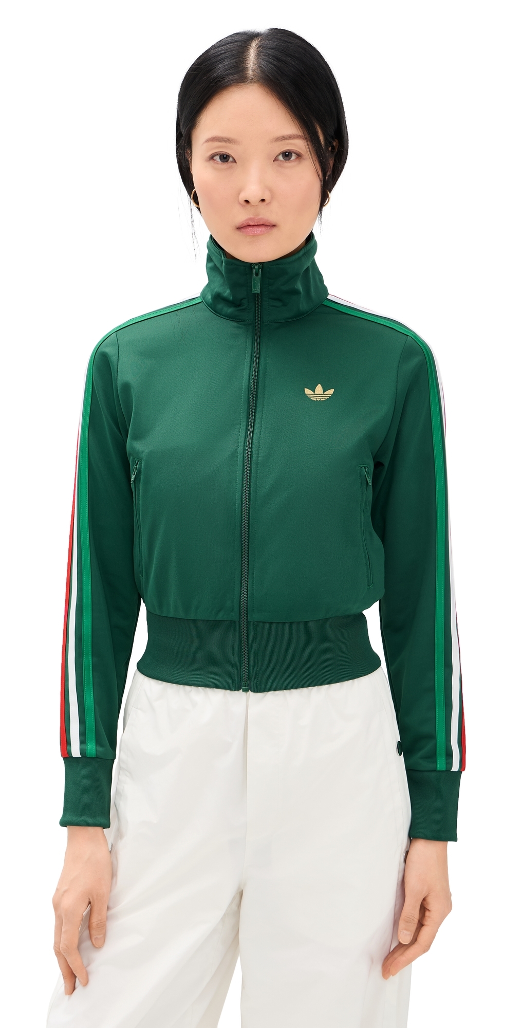adidas Firebird Classic Track Jacket Team Dark GreenBold GreenWh adidas Firebird Classic Track Jacket Team Dark GreenBold GreenWh