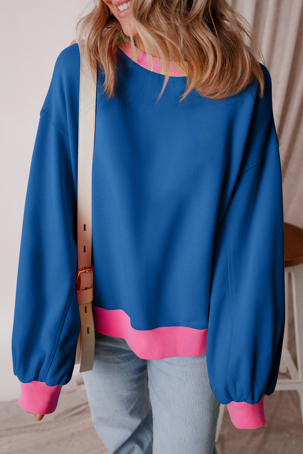 Karilia Colorblock Bubble Sleeve Sweatshirt Karilia Colorblock Bubble Sleeve Sweatshirt