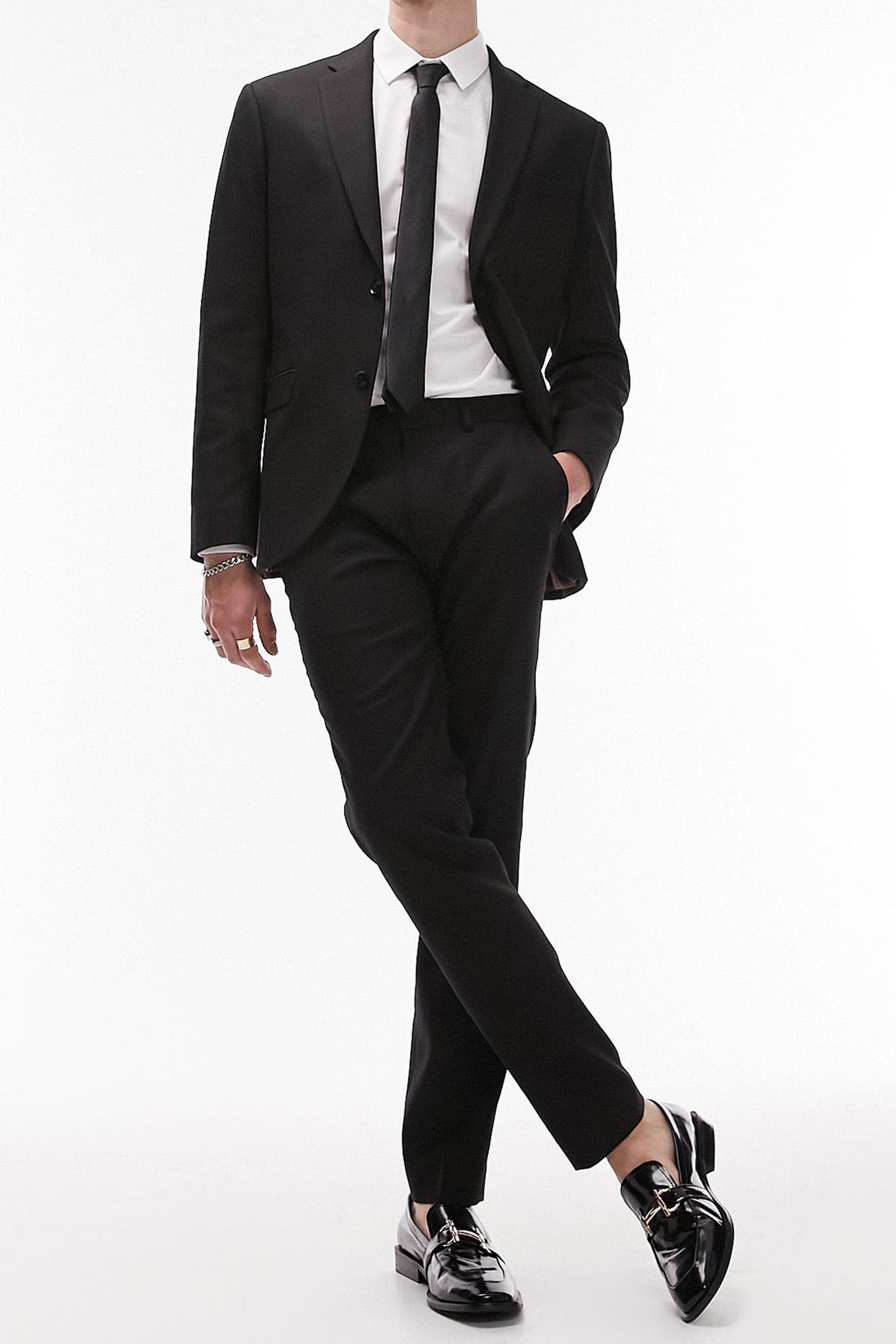 Black Piece Notch Lapel Fashionable Slim Fit Mens Suit Blazer+Pants – Black R Black Piece Notch Lapel Fashionable Slim Fit Mens Suit Blazer+Pants – Black R